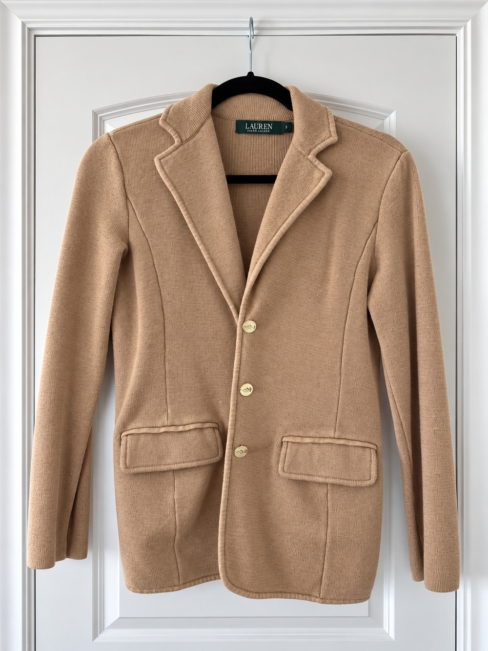 LAUREN Ralph Lauren Women Camel Knit Sweater S